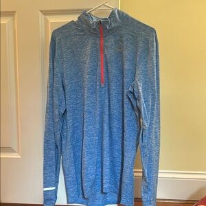 Nike Blue Heathered Running Element Quarter-Zip Pullover